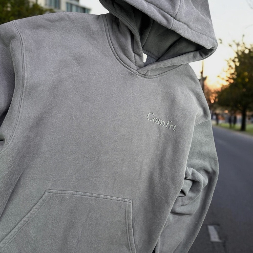 Comfrt Hoodie Mens S Gray Good Days Ahead Pullover Streetwear Oversized Lounge